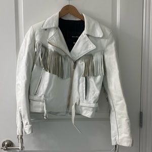Steer Brand White Leather Jacket (Like Sloane’s from Ferris Bueller’s Day Off)